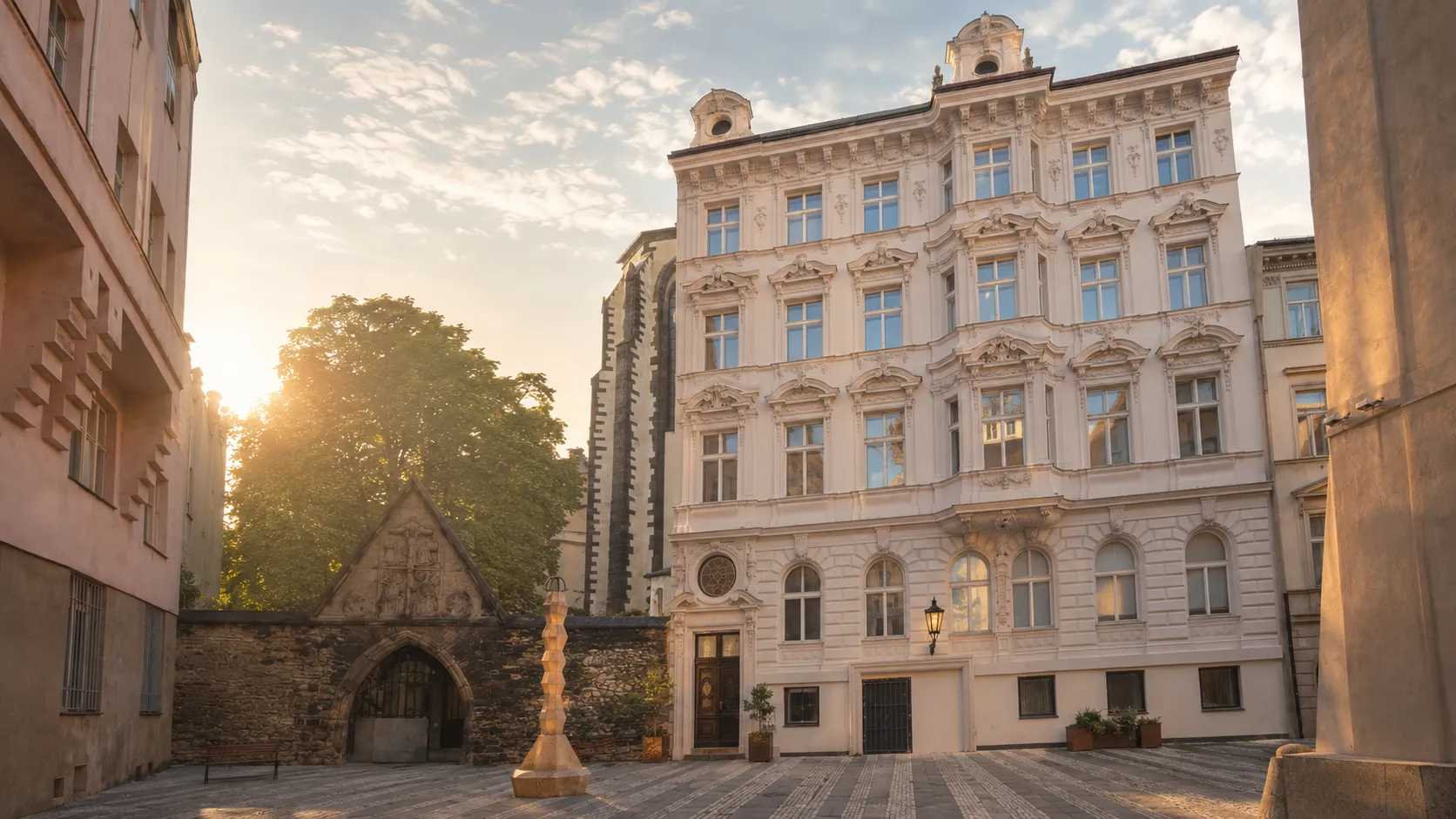 Youngmann House — historická fasáda na náměstí v centru Prahy